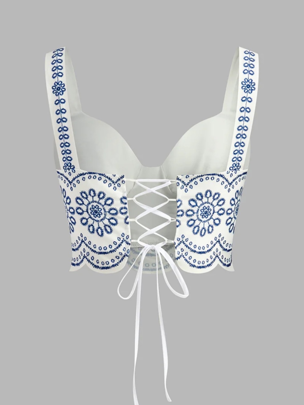 Commense White Maxi Skirt and top with Blue Embroidered Motif - Picture 3 of 4